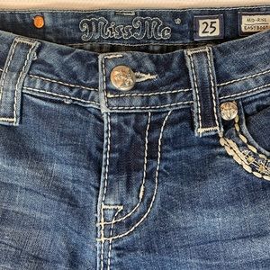 Pantalon Capri Miss Me Mid Rise Bleu - Taille 26, Longueur 20 Pouces, Neuf Avec étiquettes